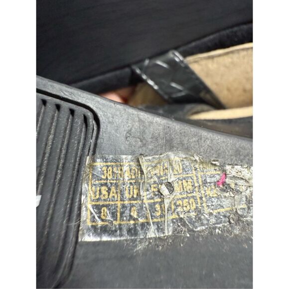 Vionic Radia Black Patent Croco Wedge Sandals Size 8 US Adjustable 3 Strap Gold - Picture 8 of 11